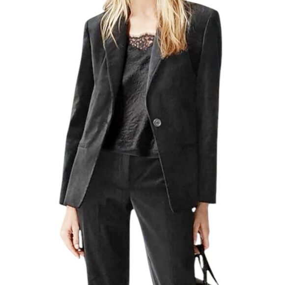 J Crew Black Parke Blazer Jacket Stretch Wool Blend Style G7726 Size 14 - Picture 1 of 12